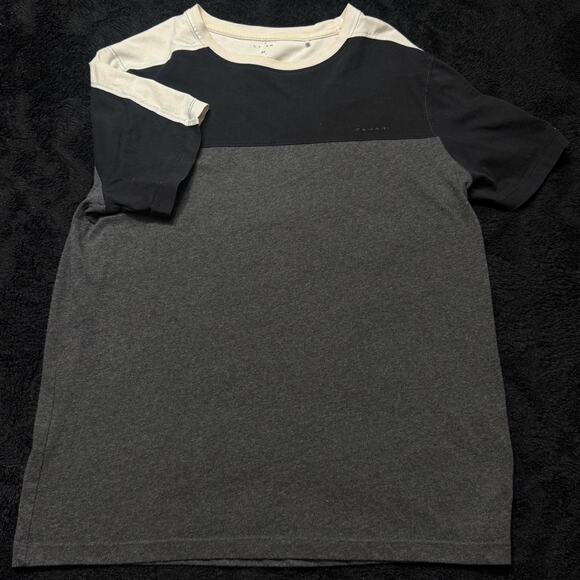 Tahari Colorblock Minimalist Tee – Gray/Black/White - Picture 1 of 3